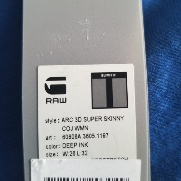 G-STAR RAW Arc 3D Super Skinny Colour Women Slim Fit (Deep Ink) - Picture 11 of 12